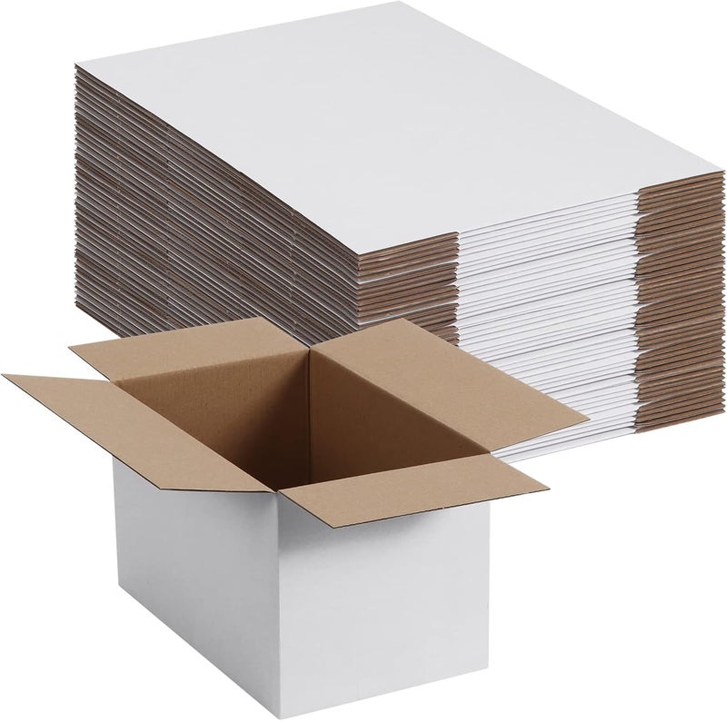 SPEPLA Small Shipping Boxes 10x6x6 Inch set of 40, White Corrugated Cardboard Boxes for Small Business, Mailing, Moving and Storage - Image 1
